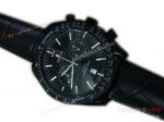 Omega Black Chronograph Dark side of the Moon Black Leather Band Replica Watch